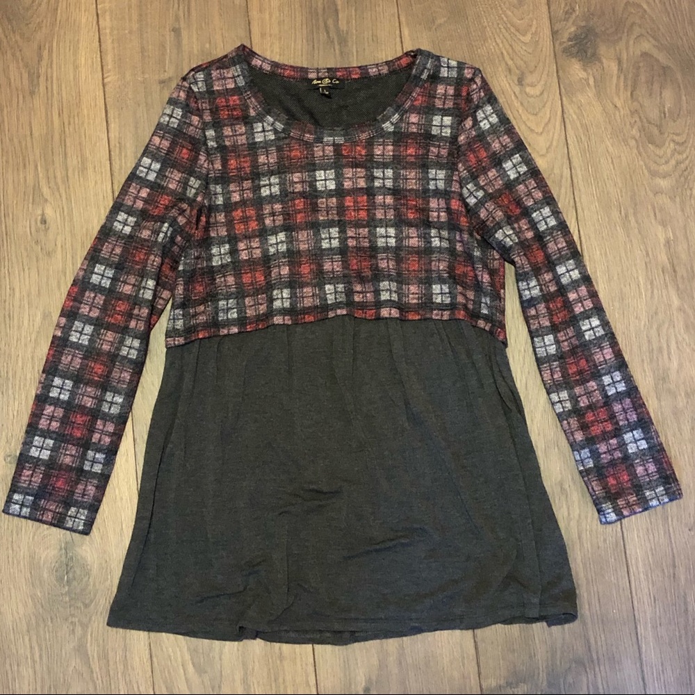 Mom & Co plaid maternity shirt